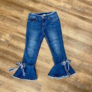 Gianni Bini Flared Jeans with Denim Tie M